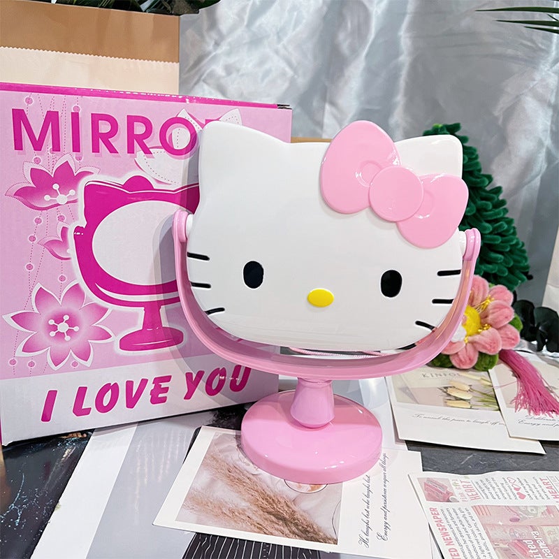 New Leopard Handmade Diy Sticker Diamond Material Bag Kt Cosmetic Mirror Cartoon Cat Cute Desktop Mirror Birthday Gift - Image 1