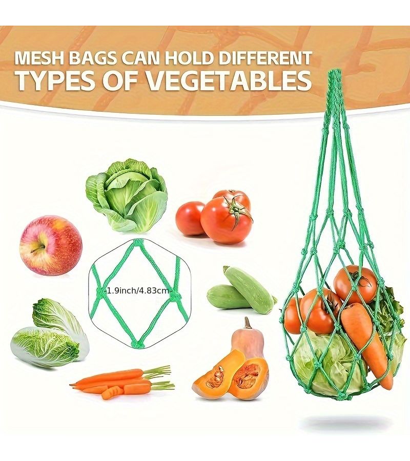 Random Colour 1 Set Chicken Vegetable Hanging Feeders Nylon Poultry Treat Bags with Hooks for Hen Duck Goose - Image 3