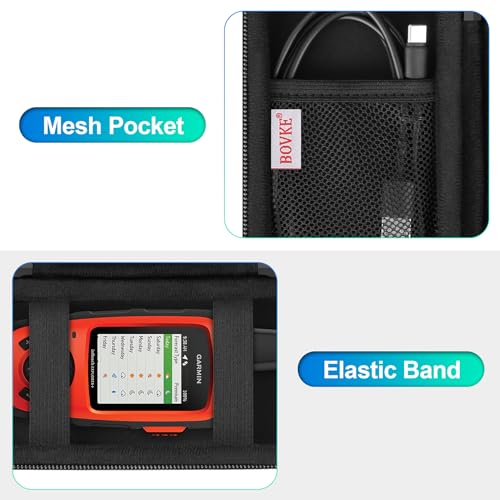 BOVKE Carrying Case for Garmin GPSMAP 64sx/66i/67/67i/66sr/66s/65s/78sc, Garmin inReach Explorer+ Hiking Handheld GPS and Satellite Communicator, Mesh Bag fit USB Cable and Accessories, Black+Black - Image 3