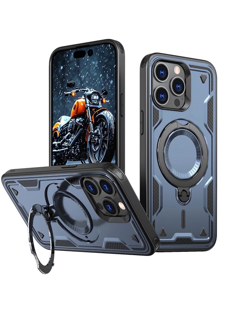 XLogiX for iPhone 16 Pro Max | Armoured Case with Built-in Kickstand, Heavy-Duty Protection, Shockproof, Slim Design, Compatible with MagSafe Accessories, ArmourX Series - BLUE - Image 1