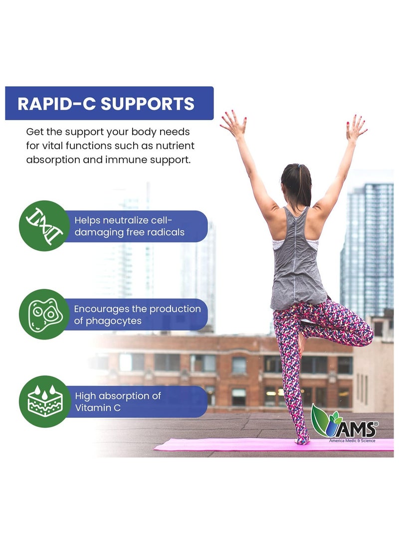 AMS America Medic & Science Rapid-C 1000mg Vitamin C Supplement, 100 Coated Tablets - Image 3