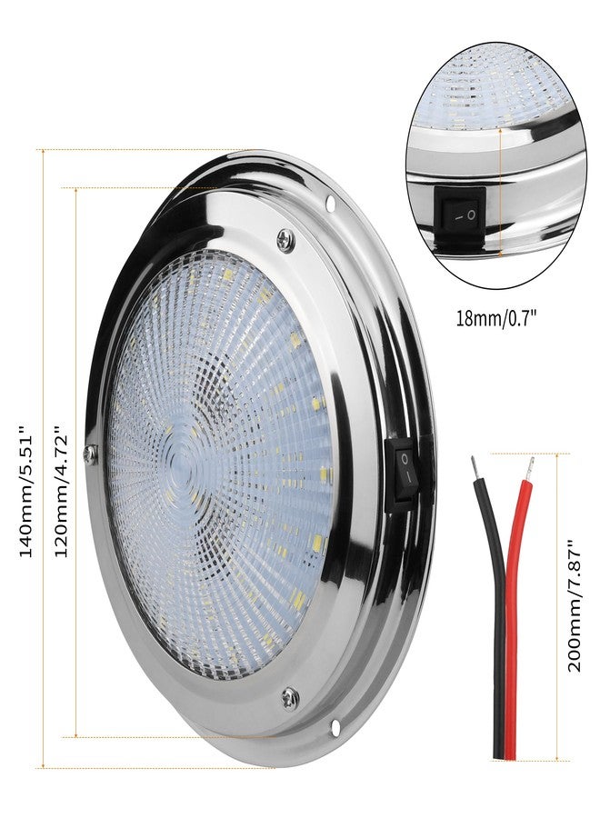 RVZONE Marine Boat Dome Light 12V LED Boat Interior Lights with Toggle Switch 5.5" LED Boat Cabin Light with Stainless Steel Surface Mount - Image 2