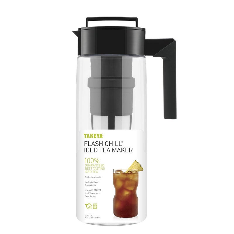 Takeya Premium Quality Iced Tea Maker with Patented Flash Chill Technology Made in the USA, BPA Free, 2 Qt, Black - Image 2