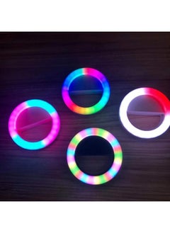 General RGB Colorful Mobile Phone Fill Light LED Live Beauty Light Mobile Phone Clip-on Camera Mini Ring Light Battery-Color:rgb Mobile Phone Fill Light Black  - Image 3