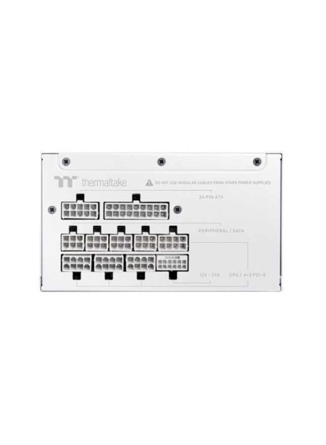 Thermaltake Toughpower GT 750W ATX 3.1 750W 80+ Gold Fully Modular Power Supply – ATX 3.1 & PCIe Gen 5.1 Ready, Native 12VHPWR (12+4 Pin), 120mm Hydraulic Bearing Smart Zero Fan, 100% Japanese Capacitors, Multi Protection, White | PS-TPT-0750FNFAGK-W - Image 4