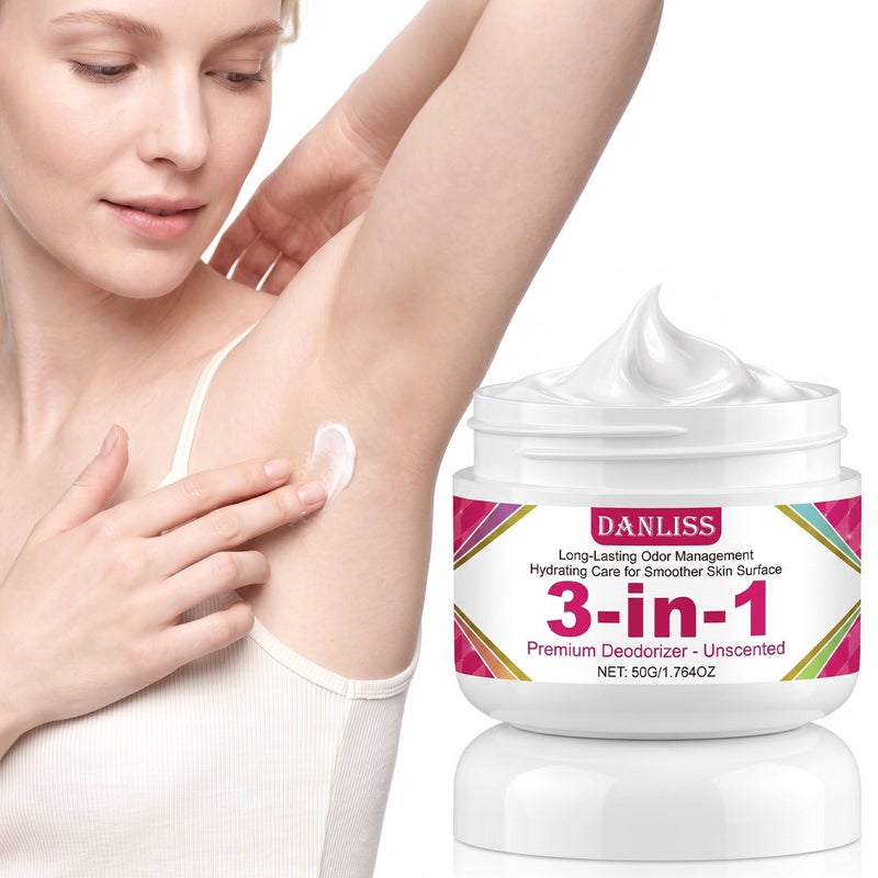 DANLISS 3-in-1 Fragrance-Free Premium Deodorant Balm 50g - Long-lasting odor control, moisturizing, and smooths underarm skin - Image 1