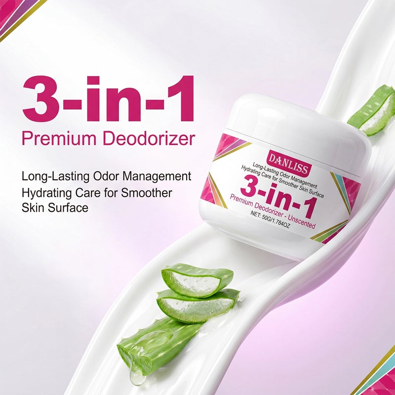 DANLISS 3-in-1 Fragrance-Free Premium Deodorant Balm 50g - Long-lasting odor control, moisturizing, and smooths underarm skin - Image 4