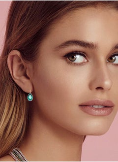 EVEVIC Teardrop Austrian Crystal Leverback Drop Earrings for Women 14K Rose Gold Plated Hypoallergenic Jewelry  - Image 5