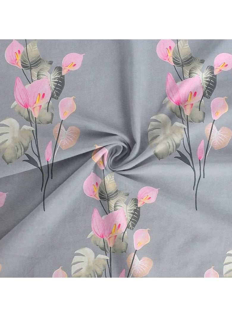 BSB HOME Premium Glace Cotton 180 TC Double Fitted Bedsheet Set  with 2 Pillow Covers 183x198 +25  Cms – Gray - Image 5