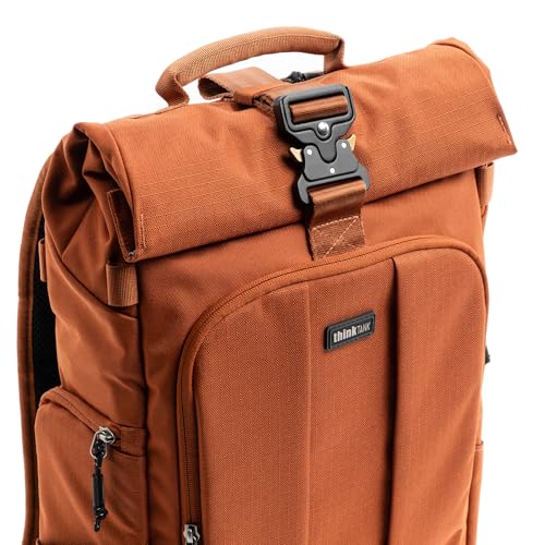 Think Tank FocusPoint 22L RollTop Camera Backpack Urban Rust Expandable Travel Camera Backpack with Laptop Sleeve Quick Side and Back Access Rain Cover Versatile Photography Travel Bag - Image 3