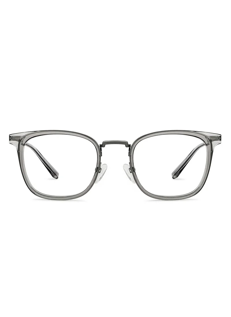 لينسكارت بلو LENSKART BLU | Bluecut & Antiglare Computer Eyeglasses | Grey Full Rim Square Shape | For Men & Women | Medium | LB E13529