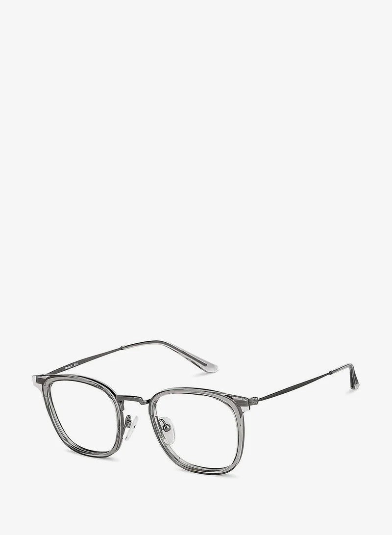 لينسكارت بلو Lenskart Blu | Bluecut & Antiglare Computer Eyeglasses | Grey Full Rim Square Shape | For Men & Women | Medium | LB E13529