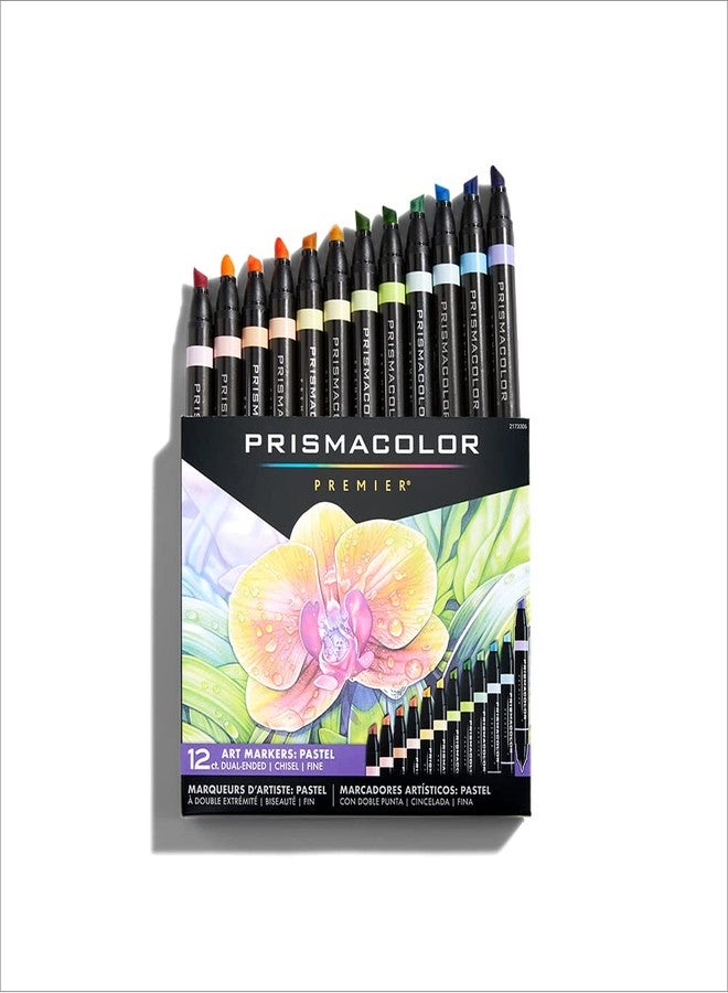Prismacolor Premier Dual-Ended Art Markers, Chisel Tip and Fine Tip, Pastel Colors, 12 Count - Image 5