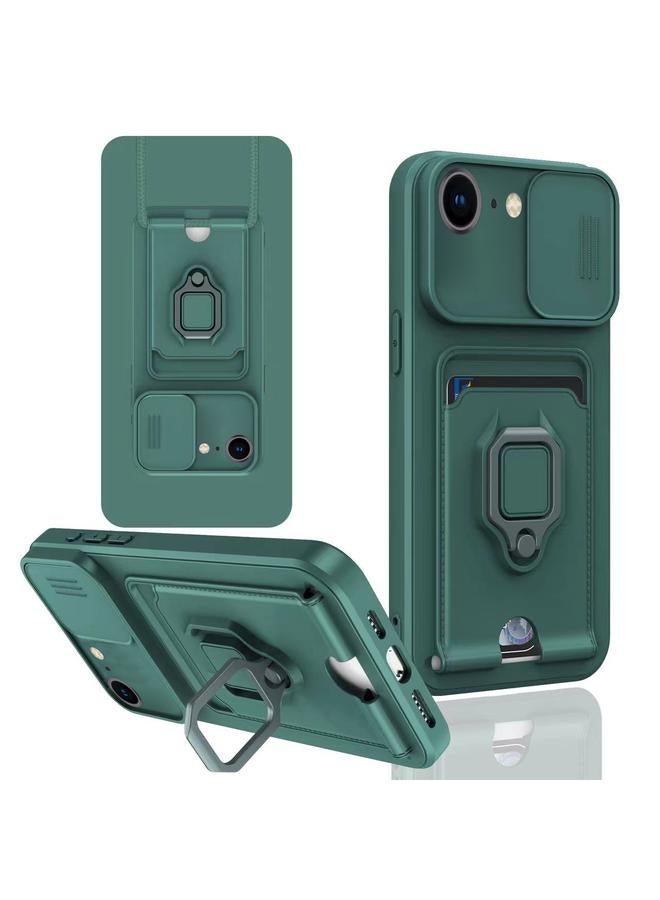 S-TOP Case For iPhone 7 / 8 / SE 2022 Sliding Camshield Magnetic Card Holder Silicone Phone Case - Image 1