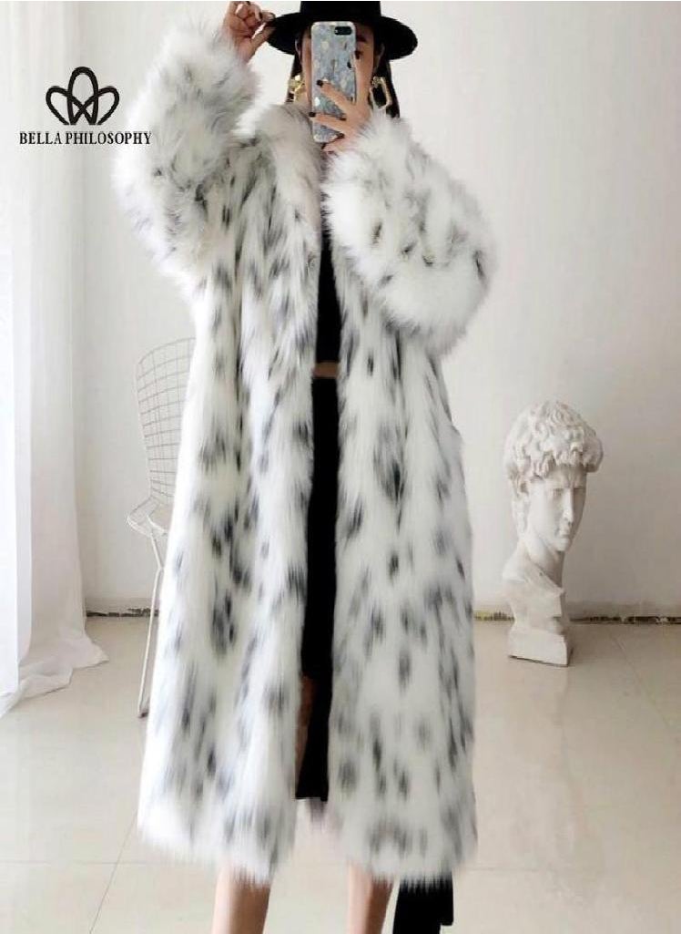 Eckek - Women Winter New Faux Fox Fur Coat Lady Casual Snow Leopard Print Fur Jacket Female Thick Warm Mid-long Plush Outerwear - Image 1