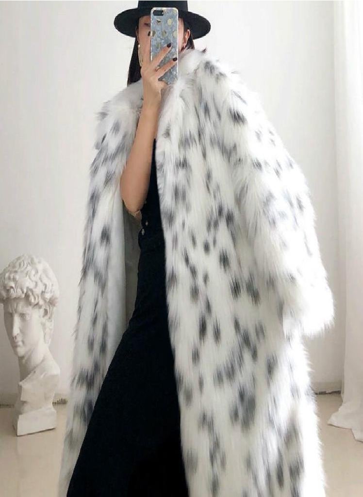 Eckek - Women Winter New Faux Fox Fur Coat Lady Casual Snow Leopard Print Fur Jacket Female Thick Warm Mid-long Plush Outerwear - Image 1