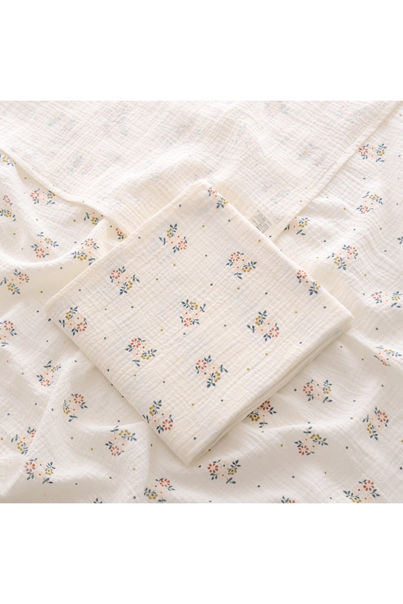 بطانية استقبال للأطفال حديثي الولادة من القطن الموسلين، مقاس 100×100 سم، بنقشة زهور كلاسيكية.