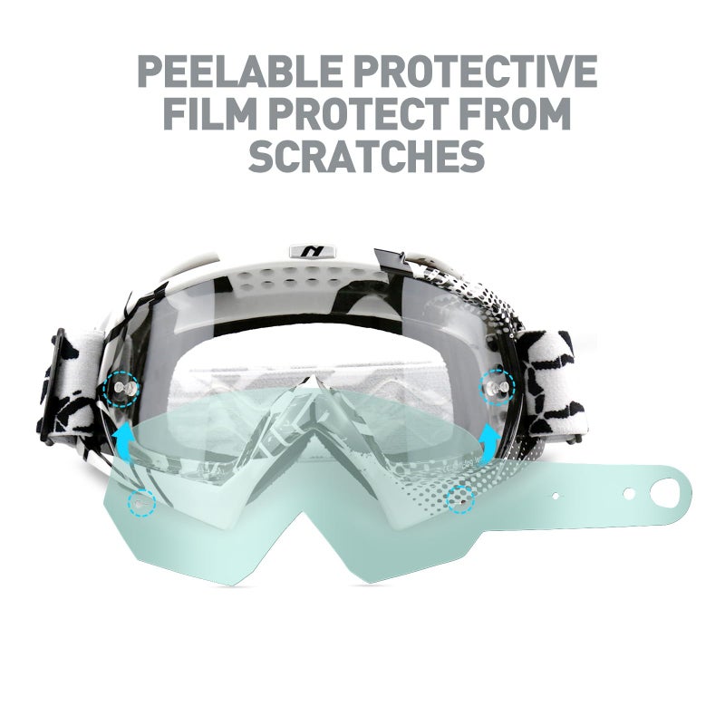 NENKI Dirt Bike Goggles - Anti Fog MX Goggles for Women & Men - UV Protection Clear Lens - Image 4
