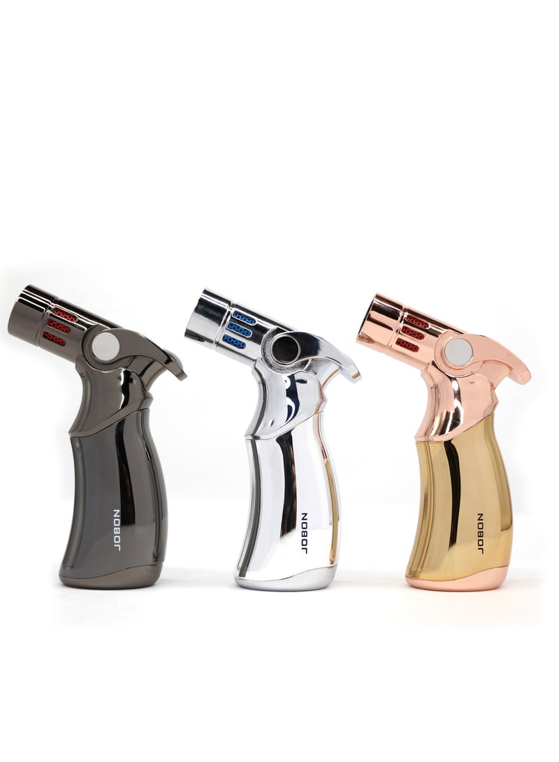 JOBON Jet Flame Windproof Butane Gas Lighter Blue Flame Refillable Lighter For BBQ - Image 4