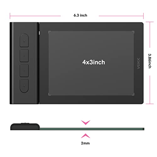 VEIKK VK430 Drawing Tablet 4x3 inch OSU Tablet, Portable Computer Graphics Tablets with 4 Shortcut Keys 8192 Levels Battery-Free Stylus Pen, Compatible with Mac/Windows/Android/Linux - Image 2