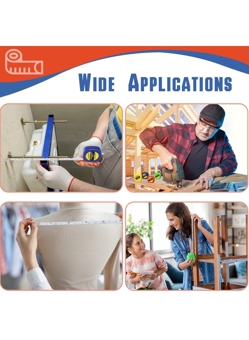 KASTWAVE Small Tape Measure Bulk, 80 Pcs 3 Ft 1M Mini Measuring Tape Retractable Tape with Lock, Pocket Portable Measurement Tape Bulk for Construction Party Favors Birthday Gift Daily, 4 Colors - Image 4