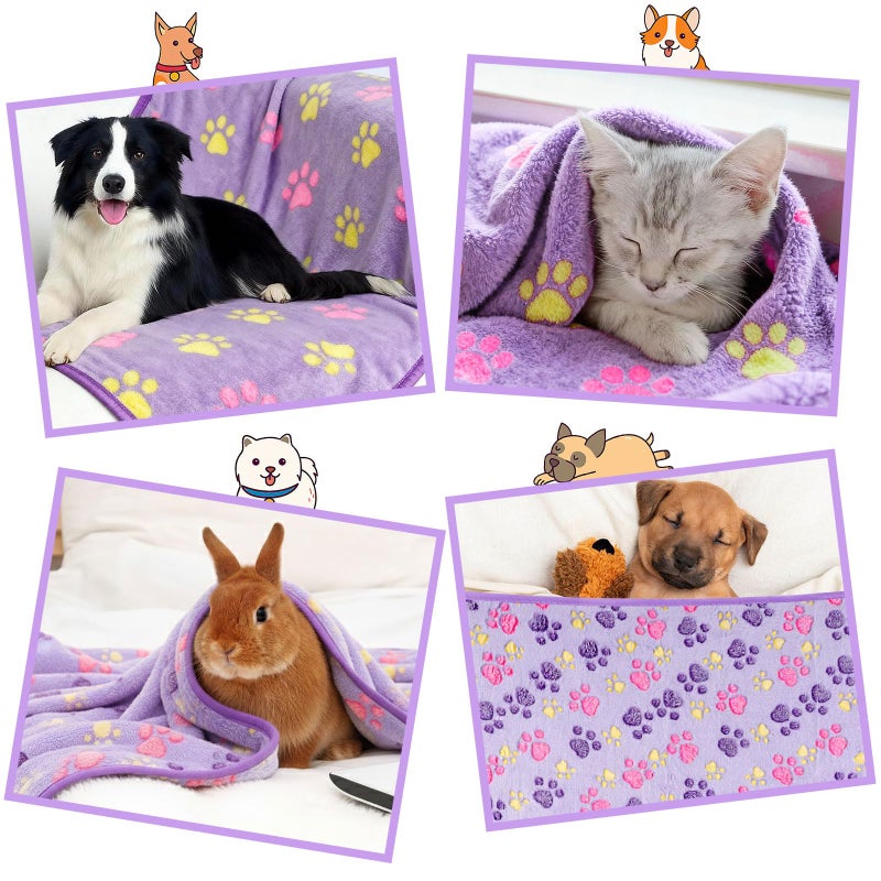 PEASUG Dog Blankets for Medium Dogs, Cat, Premium Soft Dog Blankets for Small Dog Washable, Puppy Blanket Dogs Essentials for Puppies (1, 42 x 30) (1, Purple, 41" x 30") - Image 5