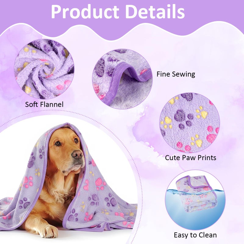 PEASUG Dog Blankets for Medium Dogs, Cat, Premium Soft Dog Blankets for Small Dog Washable, Puppy Blanket Dogs Essentials for Puppies (1, 42 x 30) (1, Purple, 41" x 30") - Image 2