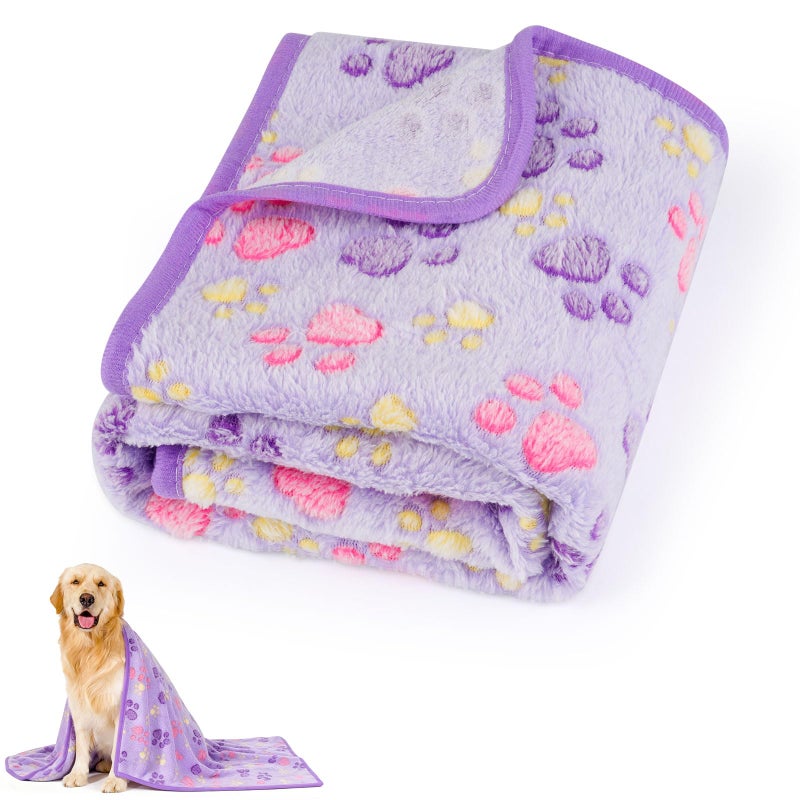 PEASUG Dog Blankets for Medium Dogs, Cat, Premium Soft Dog Blankets for Small Dog Washable, Puppy Blanket Dogs Essentials for Puppies (1, 42 x 30) (1, Purple, 41" x 30") - Image 1
