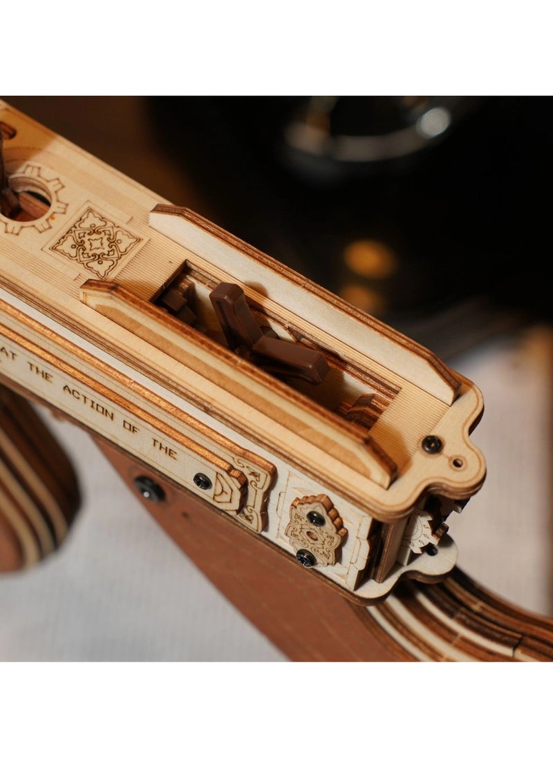 ROKR Thompson Submachine Toy 3D Wood Submachine Gun Rubber Bands Gun Toy 275 pcsen Puzzle  - Image 3