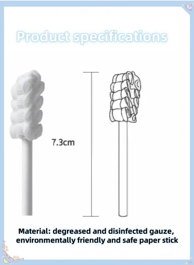 Baby oral hygiene brush head Infant Tongue Cleaner Baby Tongue Cleaner Newborn Gauze Oral Cleanser Mouth Tongue Cleaner Infant Toothbrush Baby Toothbrush For Babies and Toddlers Newborn Oral Cleaning Stick Dental Care  - Image 2