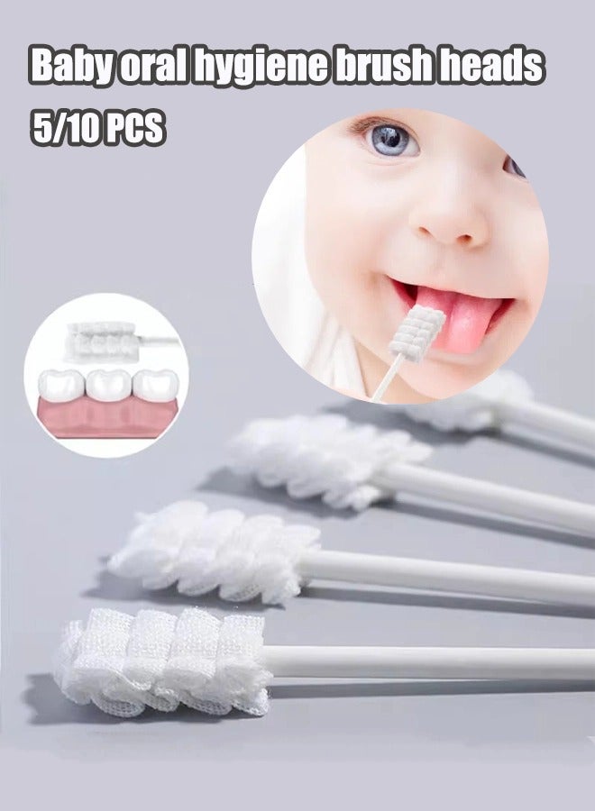 Baby oral hygiene brush head Infant Tongue Cleaner Baby Tongue Cleaner Newborn Gauze Oral Cleanser Mouth Tongue Cleaner Infant Toothbrush Baby Toothbrush For Babies and Toddlers Newborn Oral Cleaning Stick Dental Care  - Image 1
