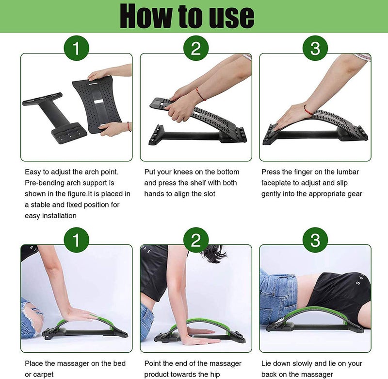 Hotoy Back Stretcher Lumbar Support Back Massager Orthopedic Back Stretcher for Back Relaxation and Lower Back Pain ReliefSciatica 3 Levels Adjustable Back Support Posture Corrector - Image 3