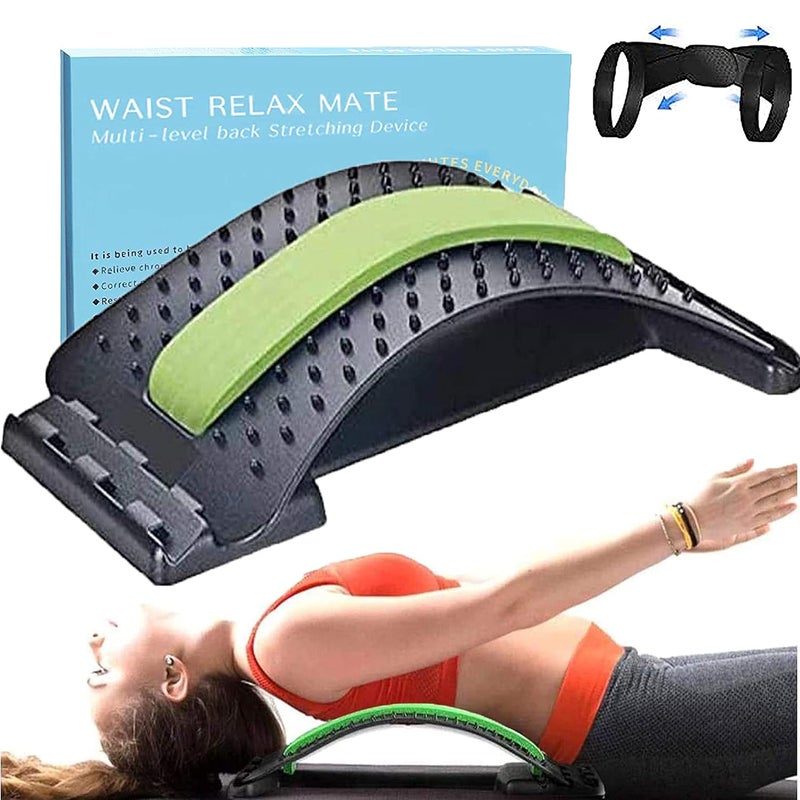 Hotoy Back Stretcher Lumbar Support Back Massager Orthopedic Back Stretcher for Back Relaxation and Lower Back Pain ReliefSciatica 3 Levels Adjustable Back Support Posture Corrector - Image 1