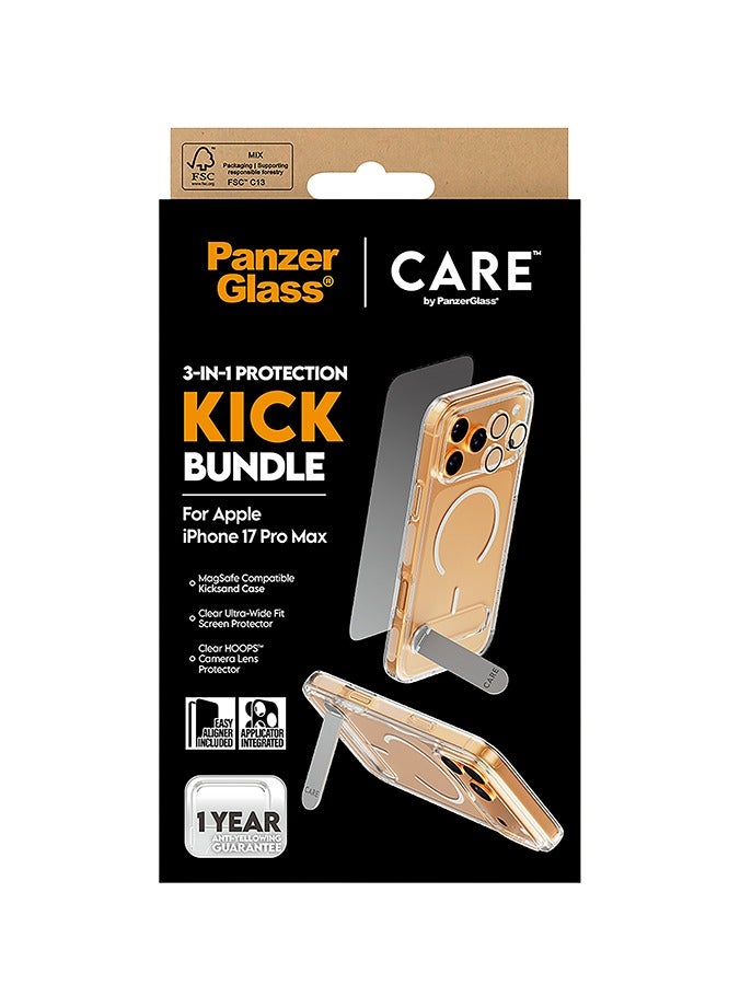 PanzerGlass CARE Protection Package 3-in-1 Feature Kick iPhone 17 Pro Max - Clear - Image 4