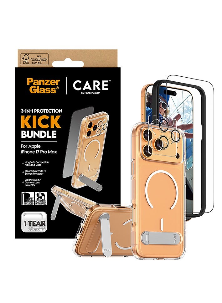 PanzerGlass CARE Protection Package 3-in-1 Feature Kick iPhone 17 Pro Max - Clear - Image 2