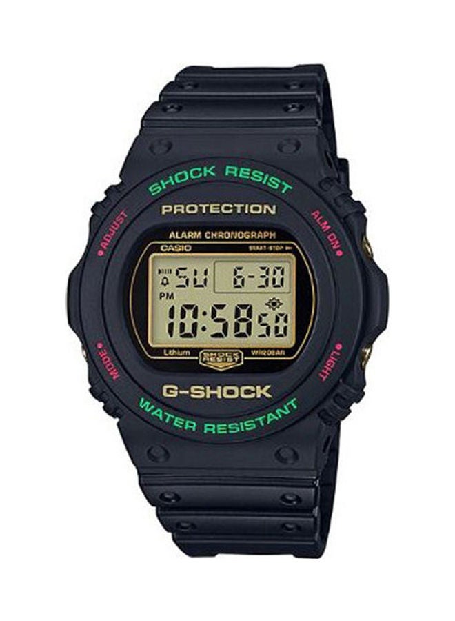 ساعة يد بعقارب وسوار من الجلد طراز DW-5700TH-1DR رجال
