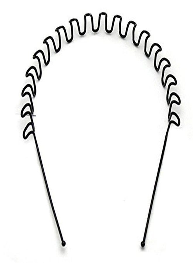 Foreignholics Wavy Hair Band for Unisex, Pack of 1, Black - Image 3