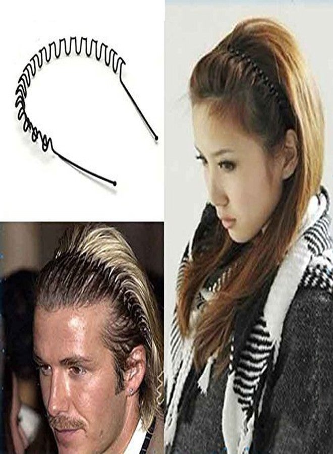 Foreignholics Wavy Hair Band for Unisex, Pack of 1, Black - Image 4