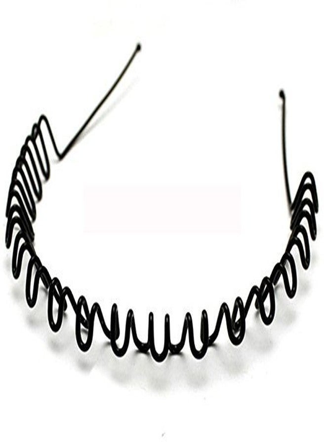 Foreignholics Wavy Hair Band for Unisex, Pack of 1, Black - Image 2