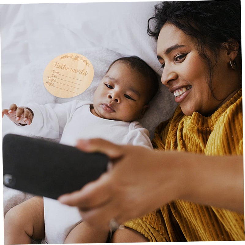 13 Pcs Wooden Milestone Cards For Newborn Photography Month To Month Photo Props Pregnancy Announcement - Image 4
