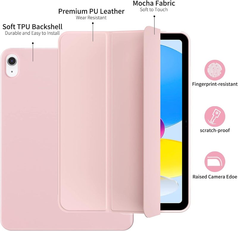 Boxome Tablet Case Cover for Apple iPad 10.2 inch (7th,8th,9th Gen) [Auto Sleep/Wake Cover] [Trifold Stand] - Pink - Image 4