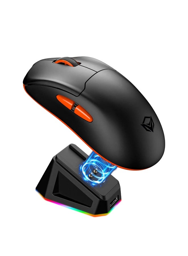 ميشين ماوس الألعاب اللاسلكي PAW3395 Air GW39 - أسود/برتقالي - Image 4