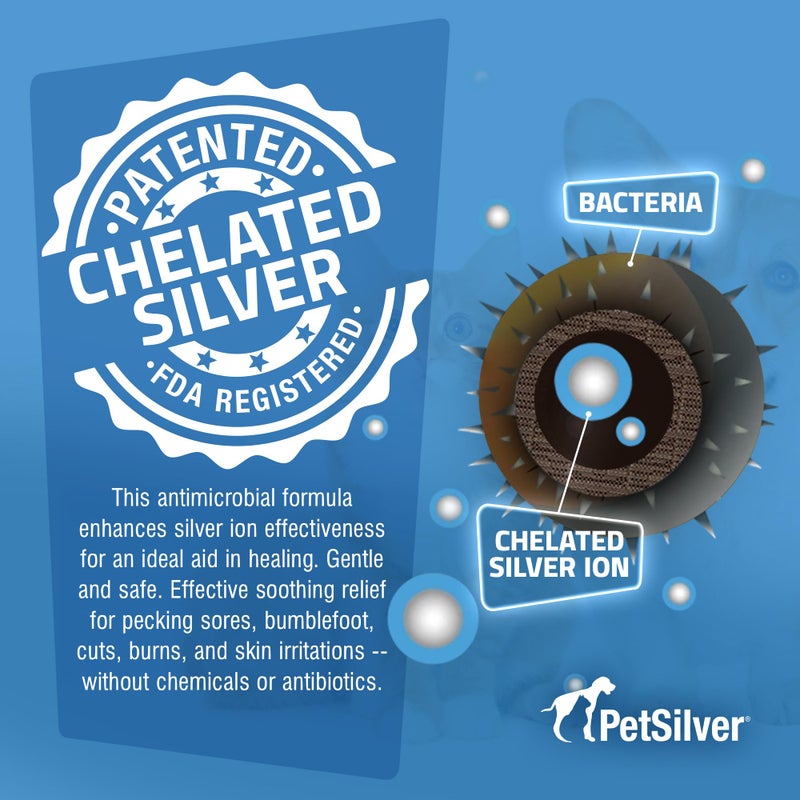 PetSilver Chicken Wound Spray for Chickens & Birds - Patented Silver Solution - Silver Spray for Wounds, Pecking Sores, Bumblefoot, Cuts, Burns, & Skin Irritations - Chicken Care - USA Made - 12 fl oz - Image 5