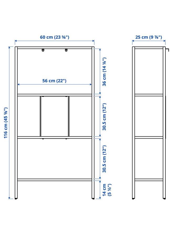 erorex Shelving Unit, Metal/White, 60X25X116 Cm - Image 5