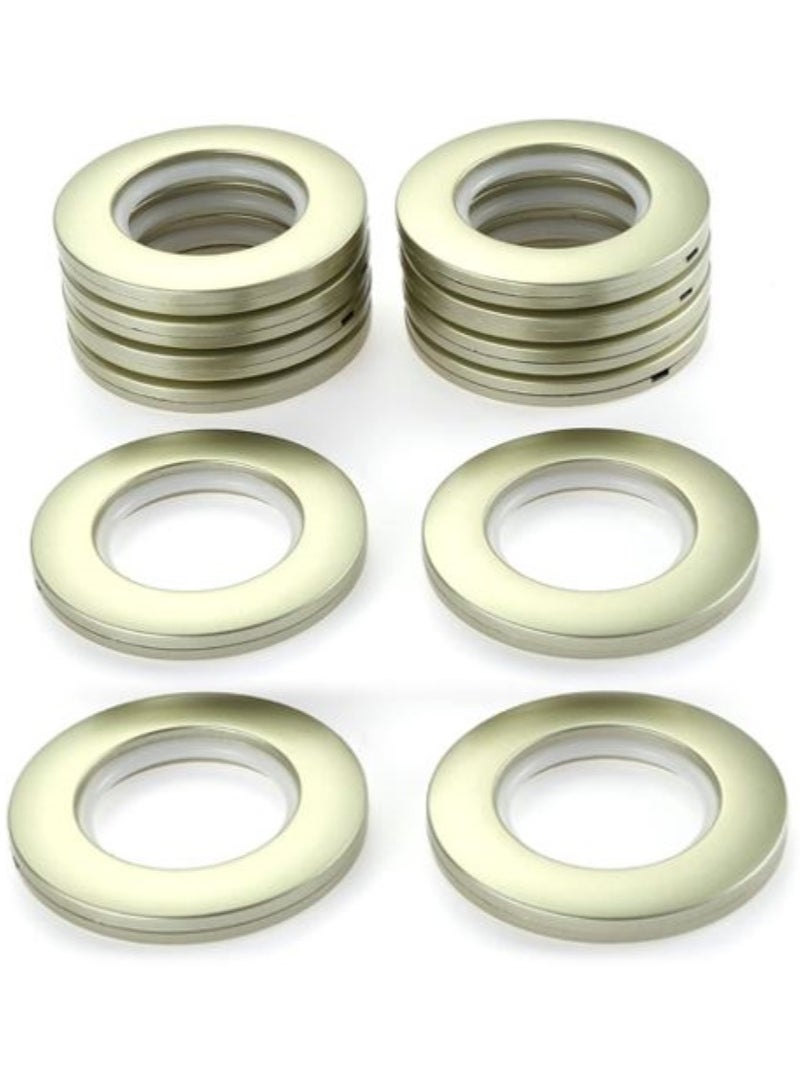 AL WADI FURNITURE AWF Al Wadi Furniture Pack of 10 Brass Curtain Grommets Round Plastic Curtain Eyelet Rings with nano-scale silencer ring, DIY Rings for Window Curtain, Shower Curtain, Locker Room Door Curtain  - Image 1