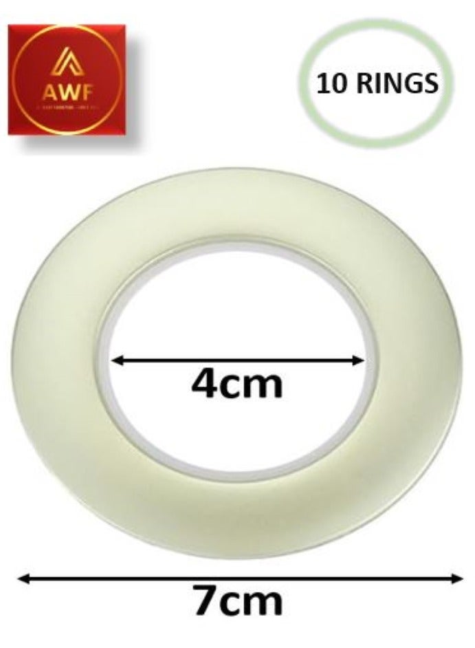 AL WADI FURNITURE AWF Al Wadi Furniture Pack of 10 Brass Curtain Grommets Round Plastic Curtain Eyelet Rings with nano-scale silencer ring, DIY Rings for Window Curtain, Shower Curtain, Locker Room Door Curtain  - Image 2