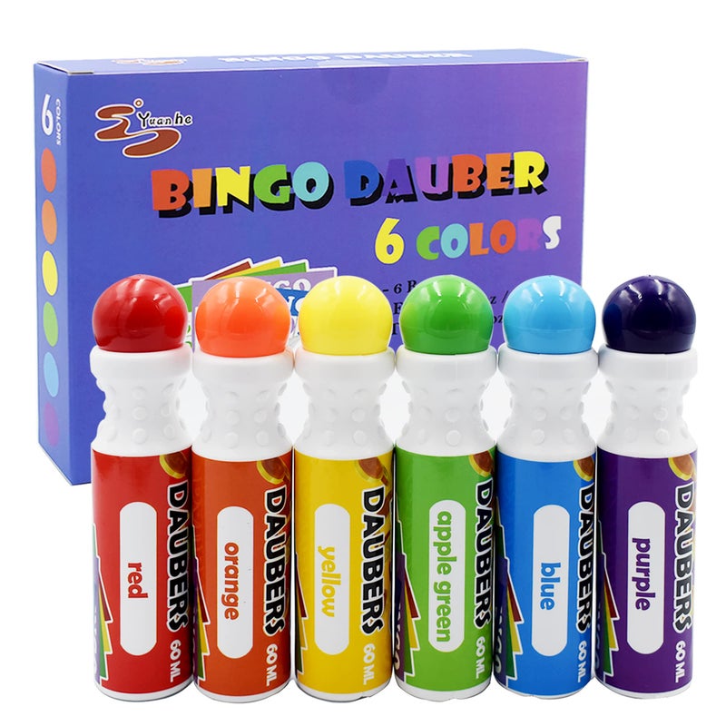 Yuanhe Bingo Daubers Dot Markers Mixed Colors Set of 6 Pack - Image 3