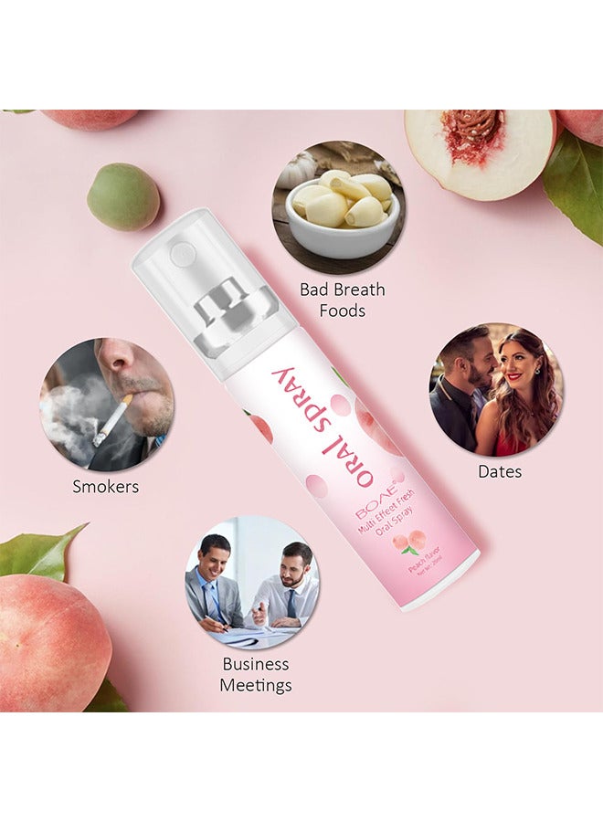 BOAE Multi Effeet Fresh Oral Spray 20ml, Bad Breath Treatment for Adults, White Peach Flavor Mouth Freshener, Effective Puriping Oral Air, Breath Freshener Spray, Oral Care Spray, Mouth Healthy Care - Image 5