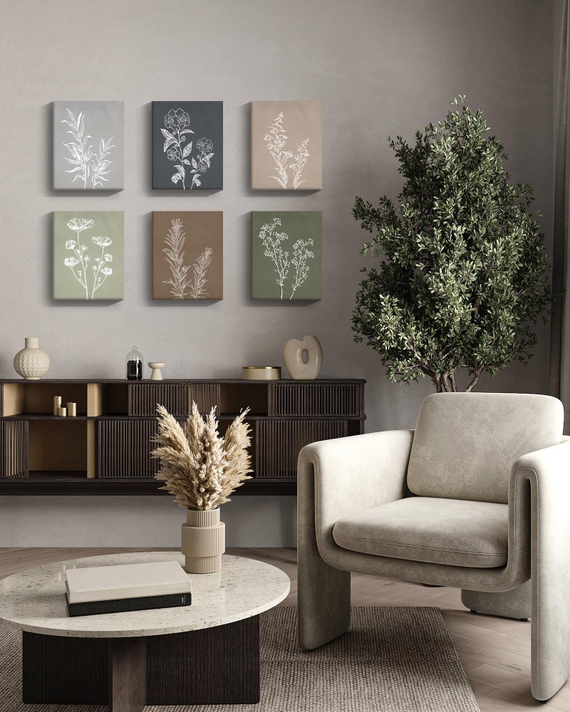 Drsoum Botanical Wall Art Framed Boho Wall Art Decor Wooded Minimalist Vintage Print Modern Rustic Farmhouse Home Kitchen Decor 8x10inx6pcs - Image 3