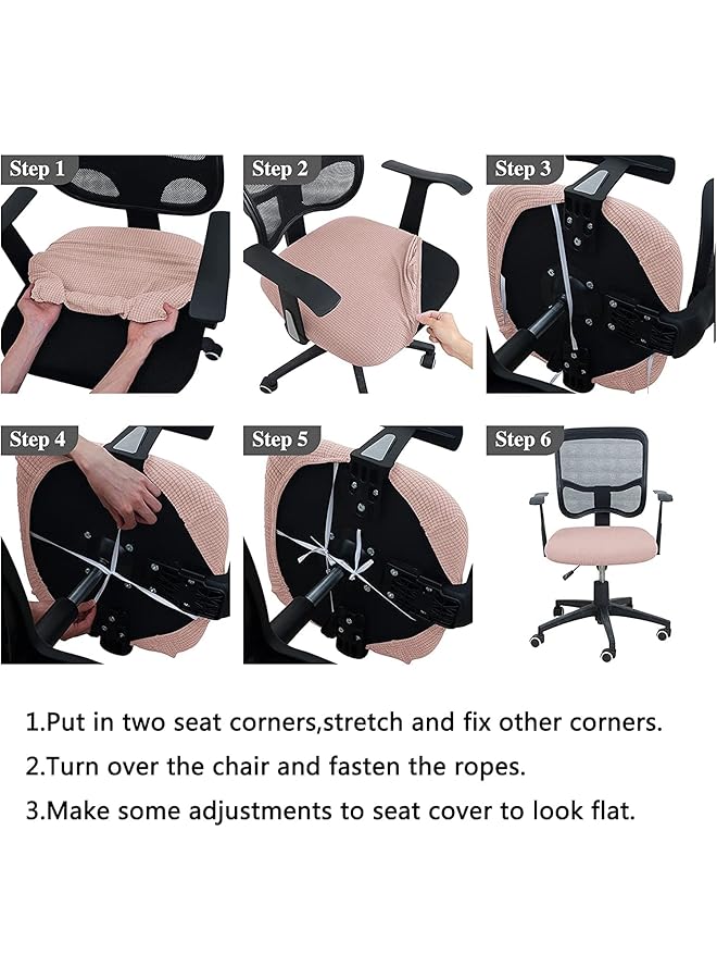 إيروريكس غطاء كرسي مكتب، زوج واحد من أغطية مسند الذراعين المصنوعة من البوليستر المرن القابل للإزالة والمريح، واقي كرسي بذراعين مقاوم للماء، أغطية جاكار مطاطية لكرسي الكمبيوتر المكتبي - Image 4